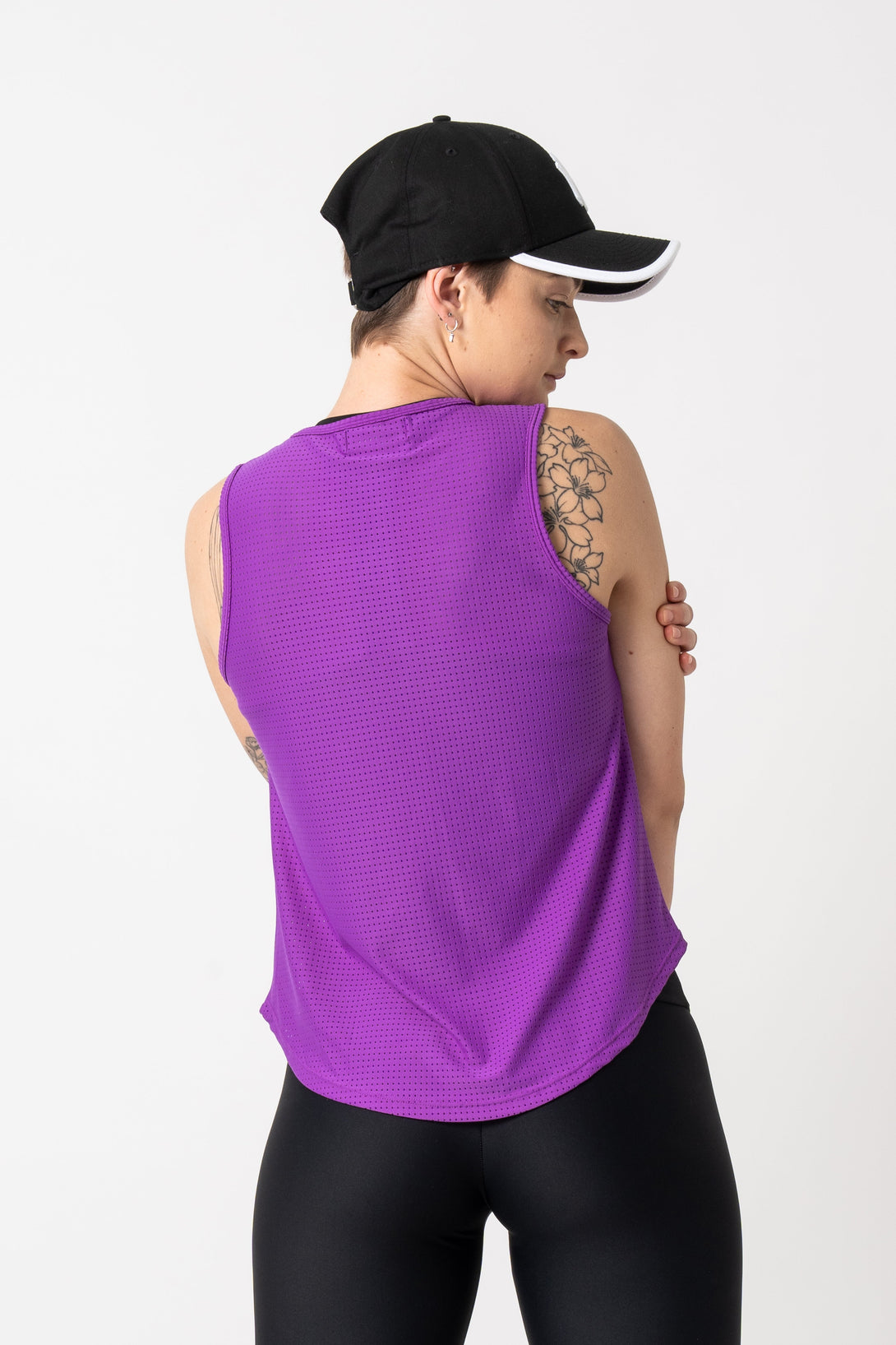 Purple BBall Mesh - Muscle Back Tank-Activewear-Exoticathletica