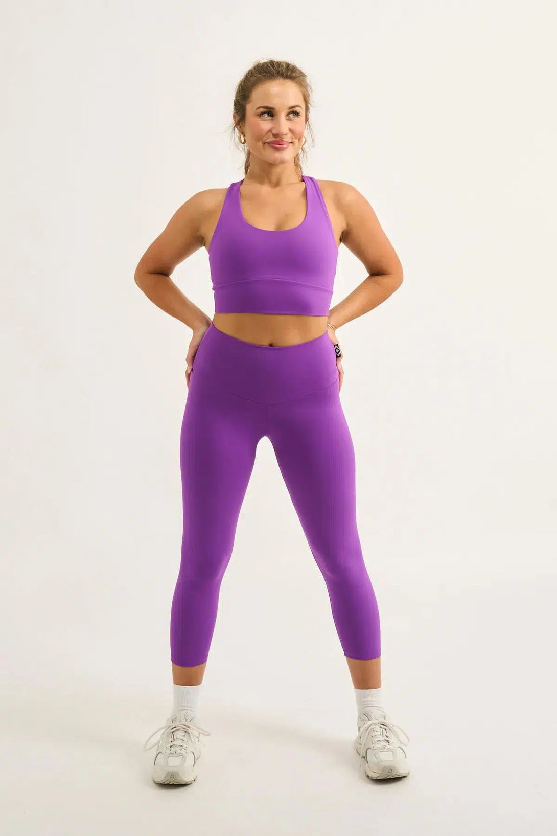 Purple Body Contouring - High Waisted Capri Leggings-Activewear-Exoticathletica