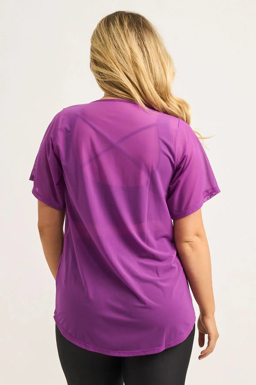 Purple Net - Plain Boyfriend Tee-Activewear-Exoticathletica