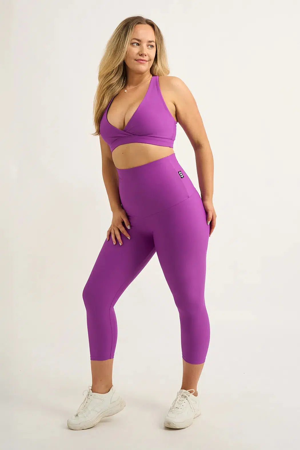 Purple Performance - Extra High Waisted Capri Leggings-Activewear-Exoticathletica