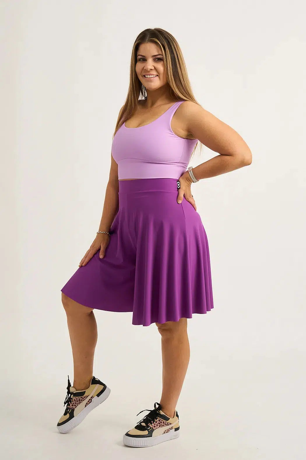 Purple Silky - Basketball Palazzo Short-Activewear-Exoticathletica