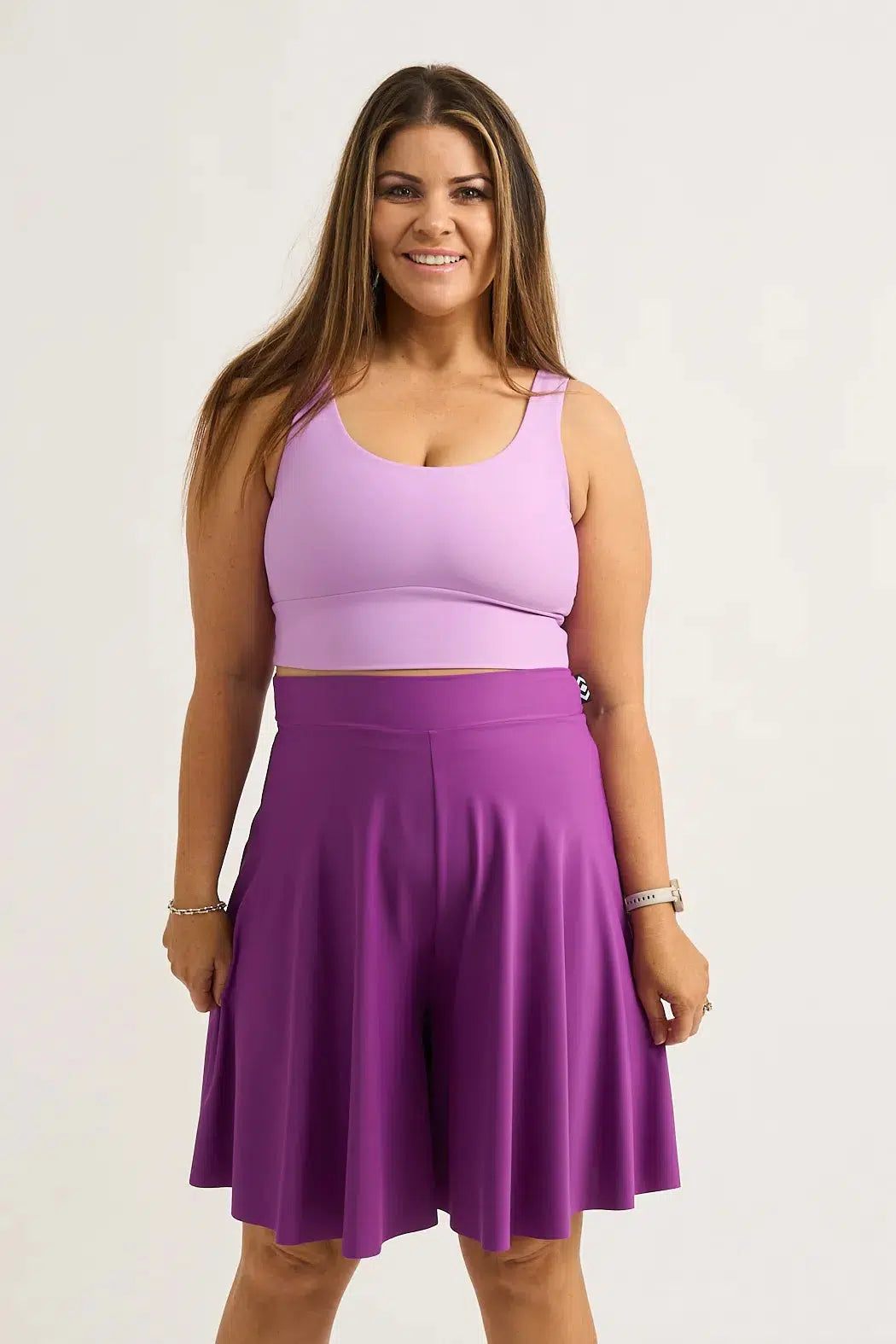 Purple Silky - Basketball Palazzo Short-Activewear-Exoticathletica