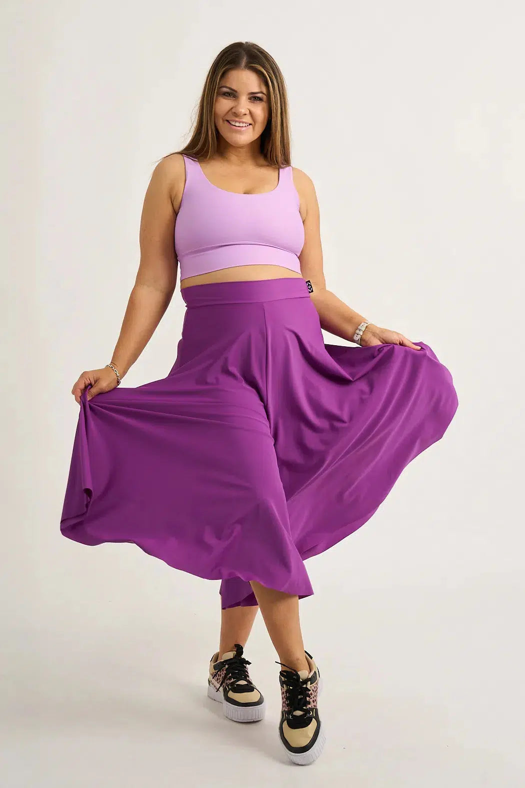 Purple Silky - Palazzo Culotte-9358328328995-Activewear-Exoticathletica