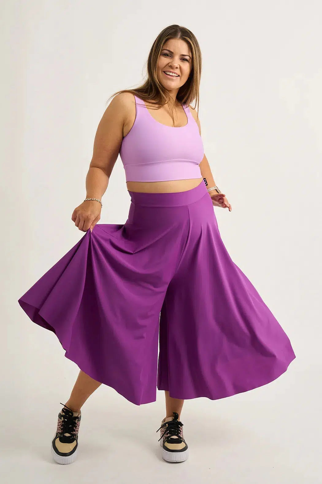 Purple Silky - Palazzo Culotte-Activewear-Exoticathletica