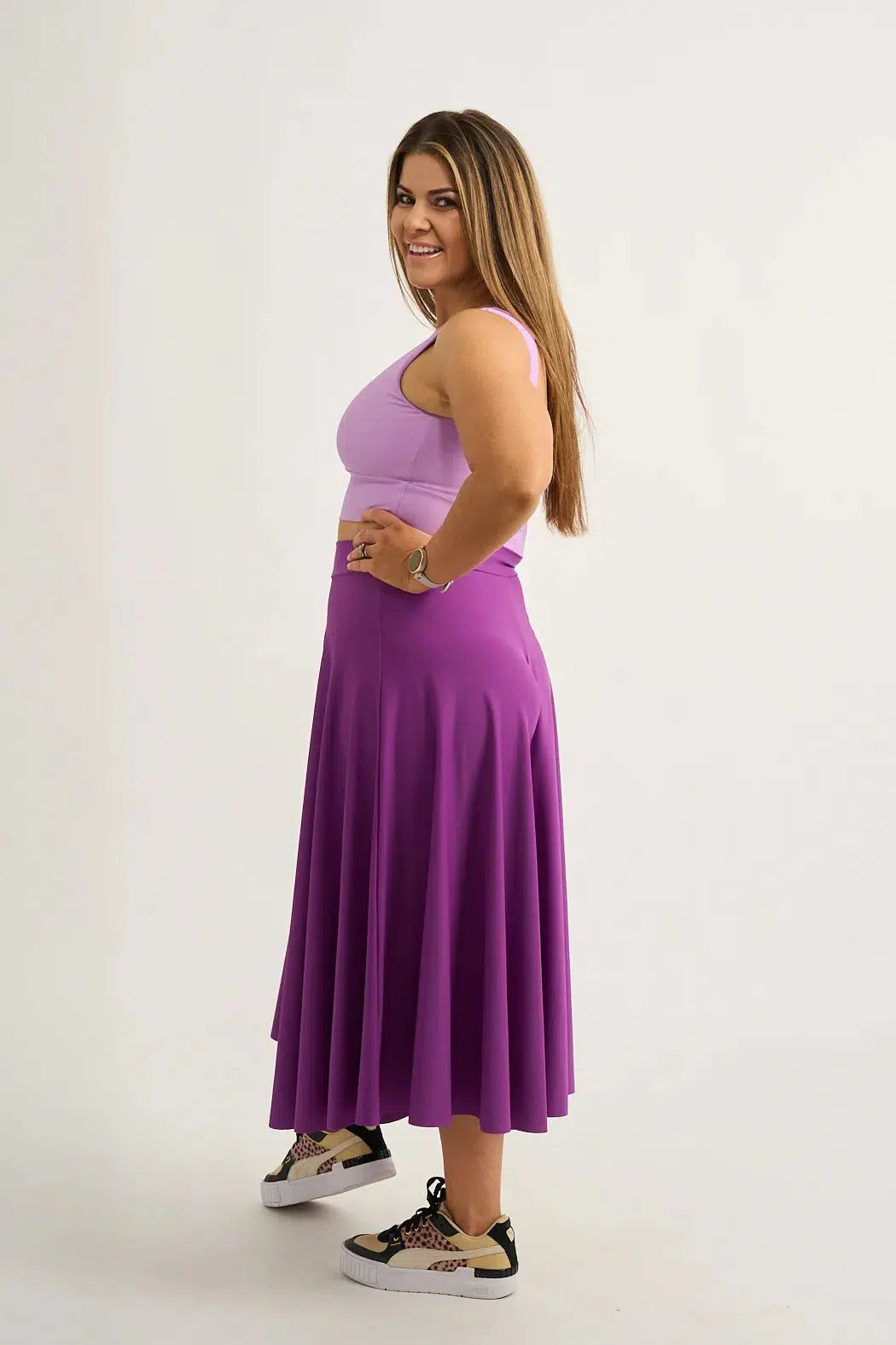 Purple Silky - Palazzo Culotte-Activewear-Exoticathletica