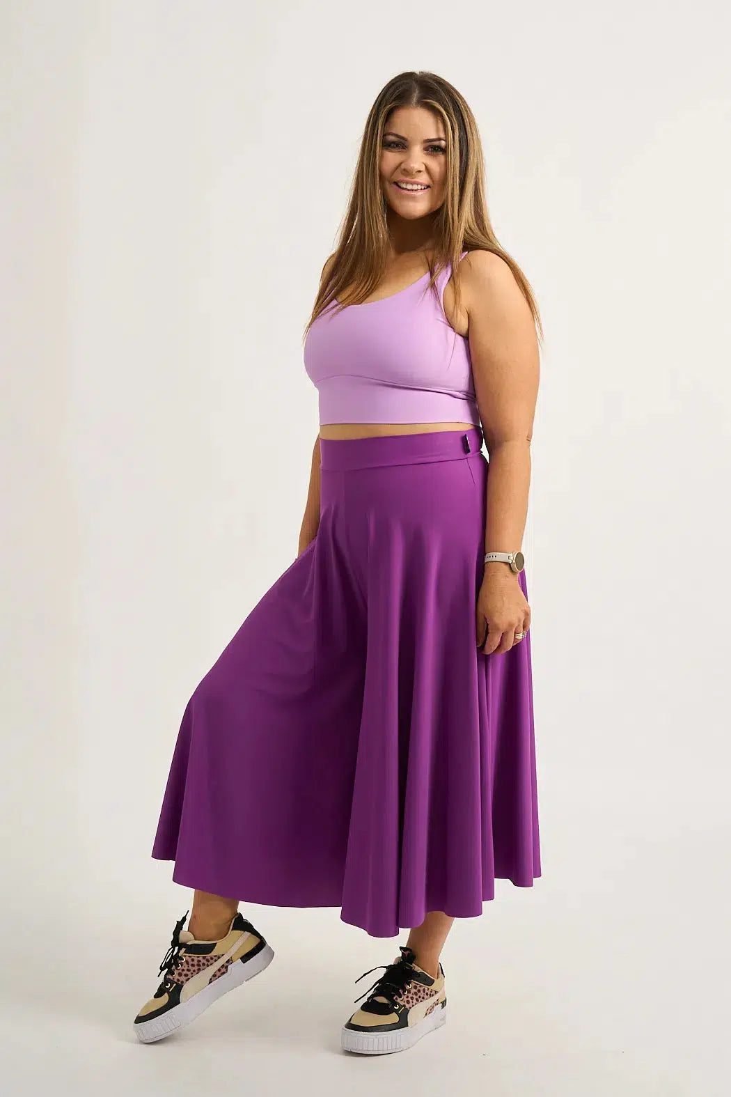 Purple Silky - Palazzo Culotte-Activewear-Exoticathletica