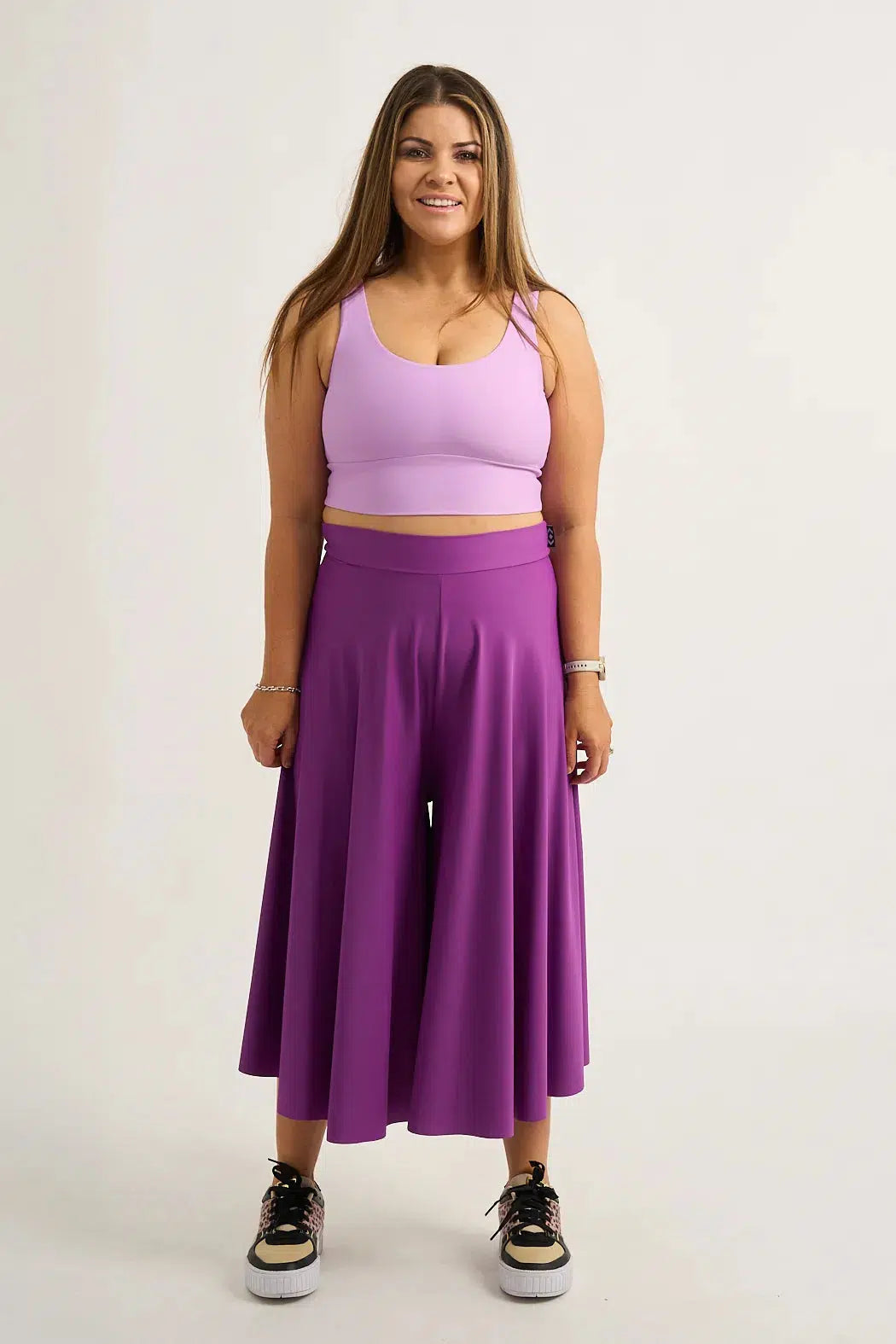 Purple Silky - Palazzo Culotte-Activewear-Exoticathletica