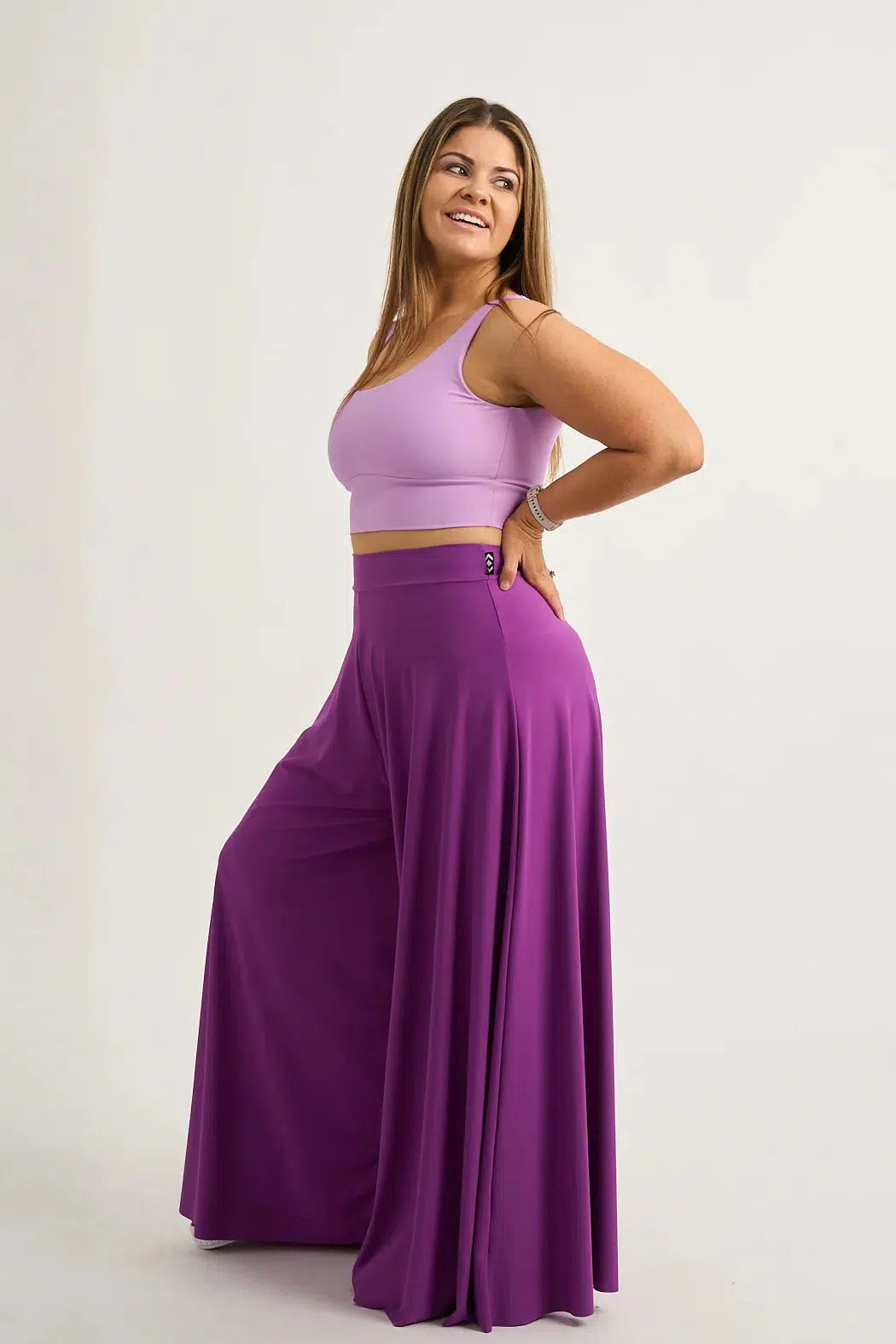 Purple Silky - Palazzo Pant-Activewear-Exoticathletica