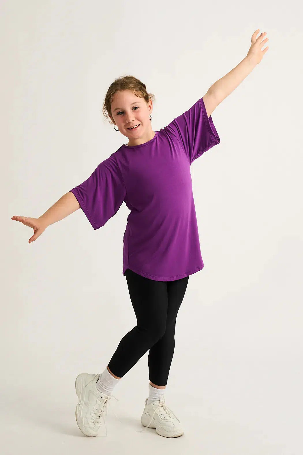 Purple Slinky To Touch - Kids Boyfriend Tee-9358328337553-Activewear-Exoticathletica