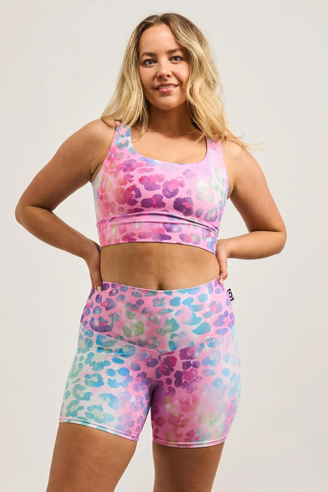 Rainbow Jag Performance - High Waisted Booty Shorts-Activewear-Exoticathletica