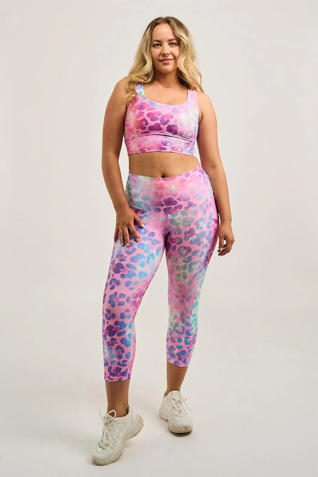 Rainbow Jag Performance - Panel Pocket High Waisted Capri Leggings-Activewear-Exoticathletica