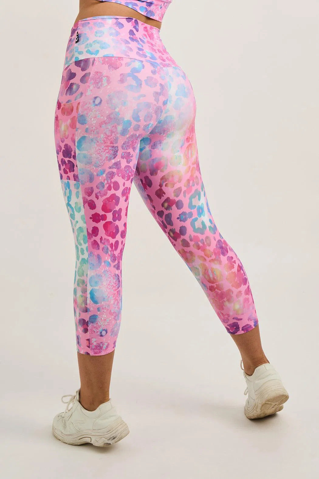 Rainbow Jag Performance - Panel Pocket High Waisted Capri Leggings-Activewear-Exoticathletica