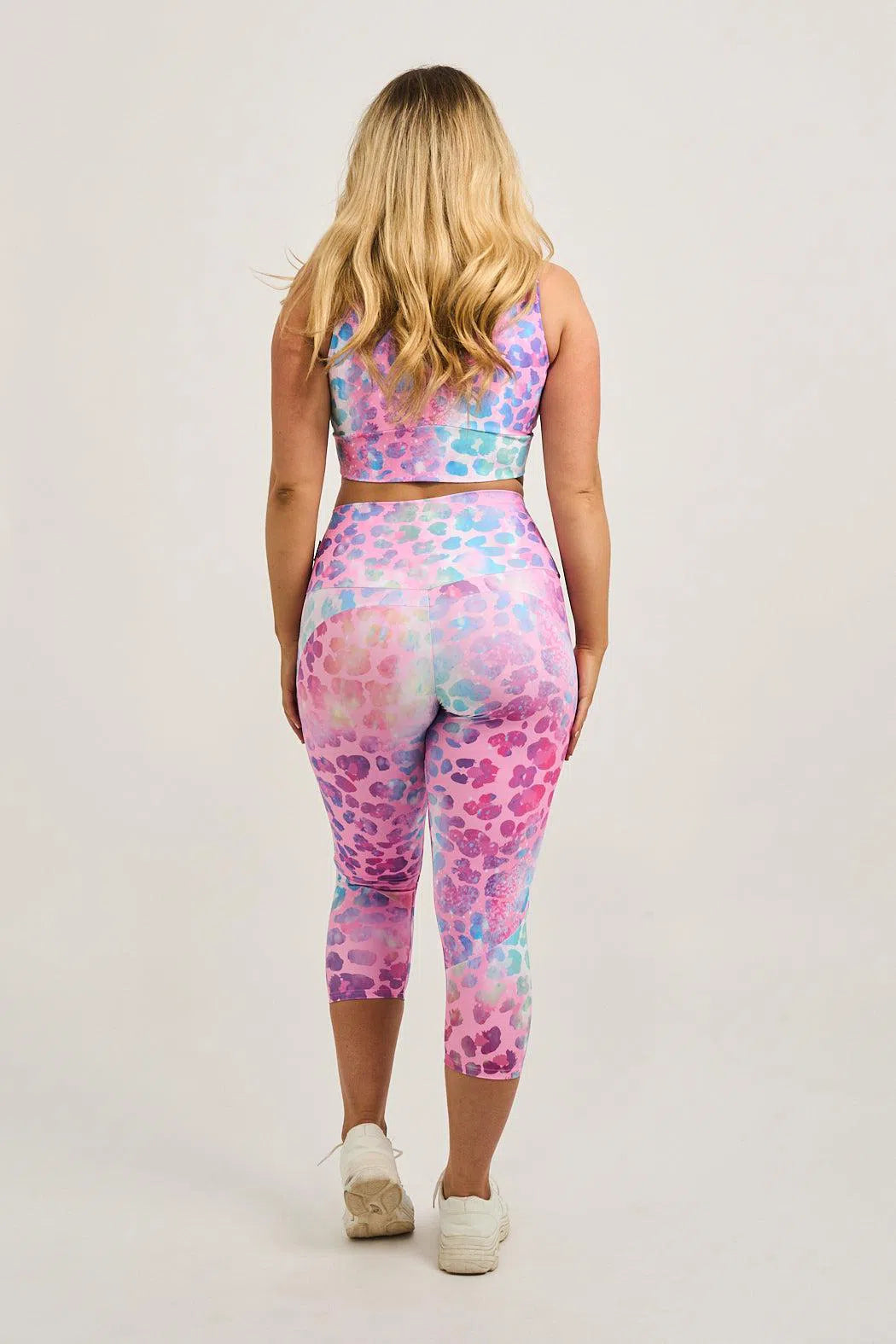 Rainbow Jag Performance - Pocket Booty Shaper High Waisted Capri Leggings-9358328355021-Activewear-Exoticathletica