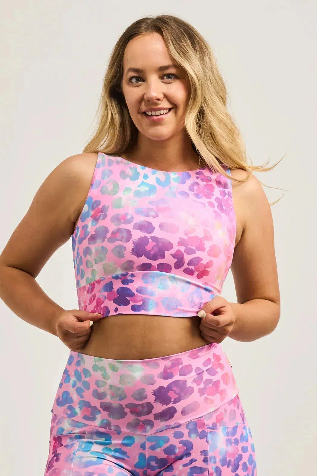 Rainbow Jag Performance - Reversible Comfort Crop Top-Activewear-Exoticathletica