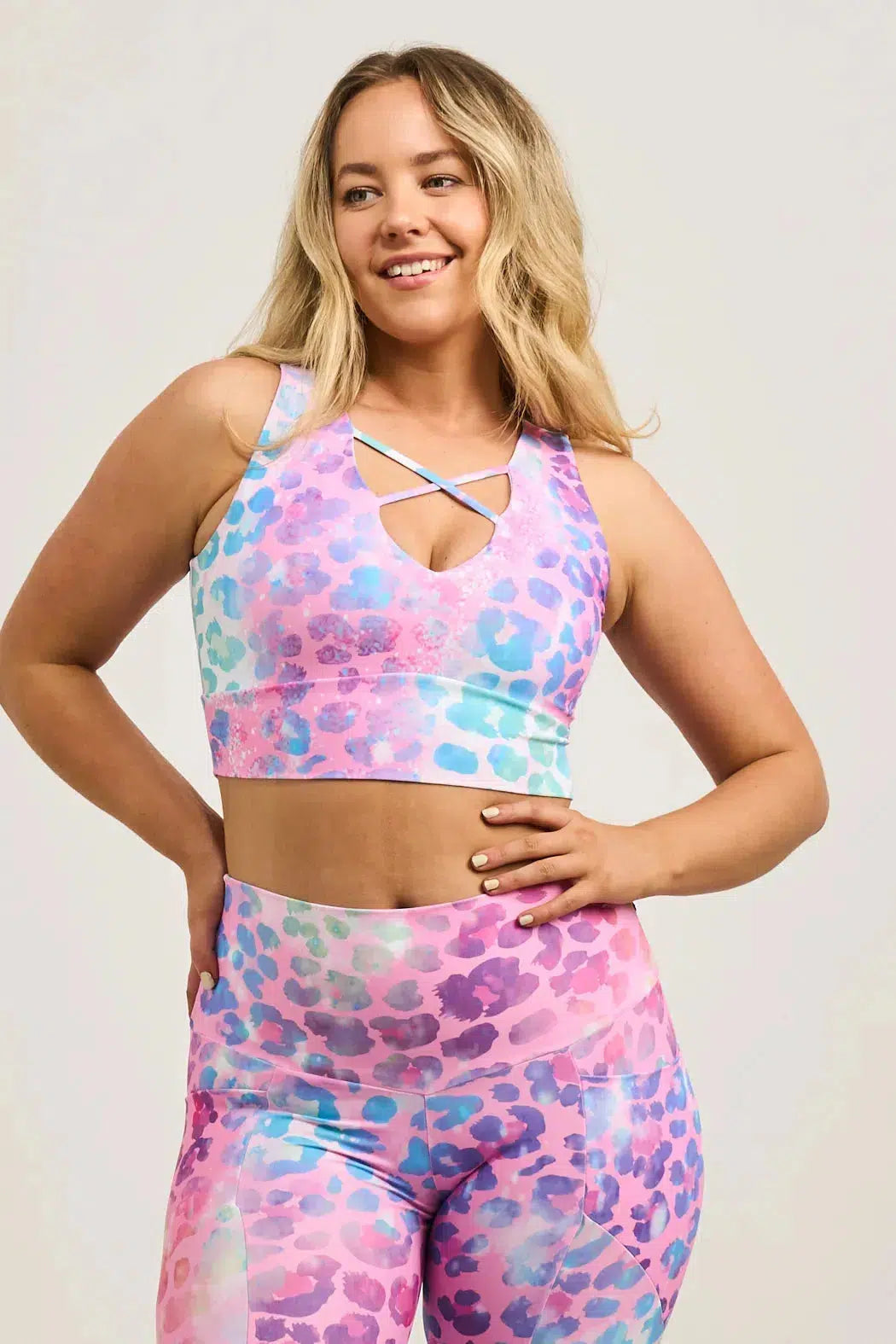 Rainbow Jag Performance - Reversible Comfort Crop Top-Activewear-Exoticathletica