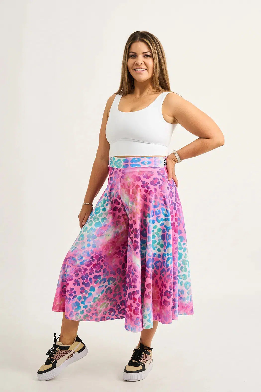 Rainbow Jag Silky - Palazzo Culotte-Activewear-Exoticathletica