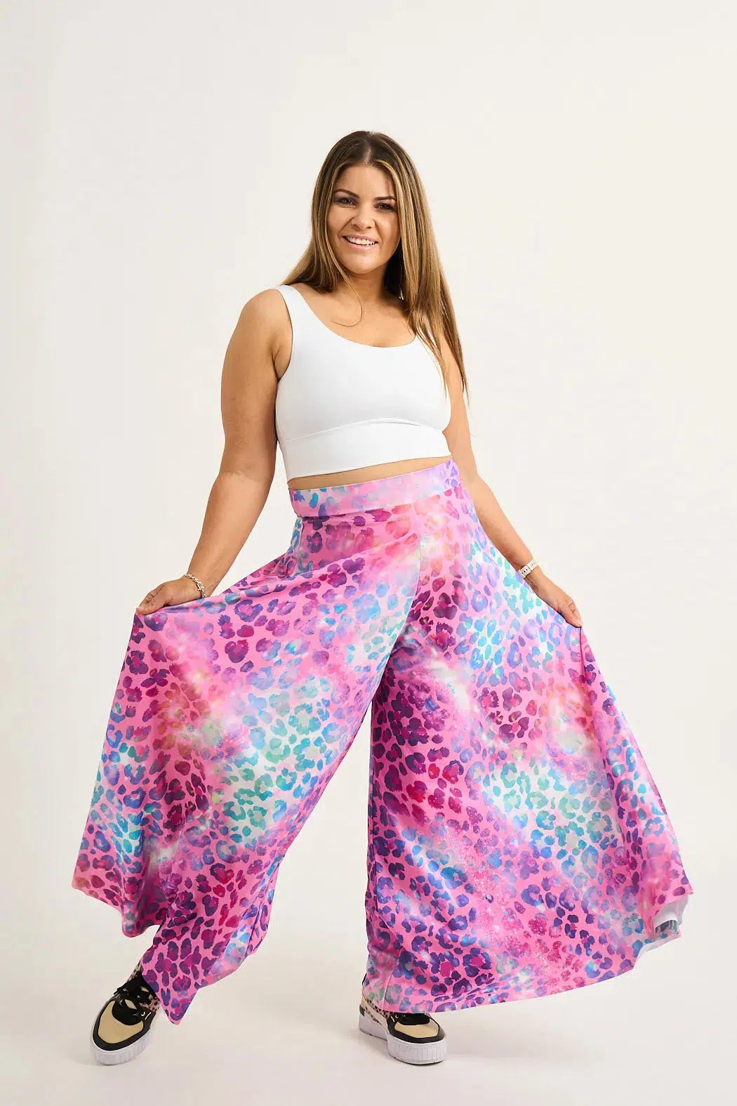 Rainbow Jag Silky - Palazzo Pant-9358328329657-Activewear-Exoticathletica