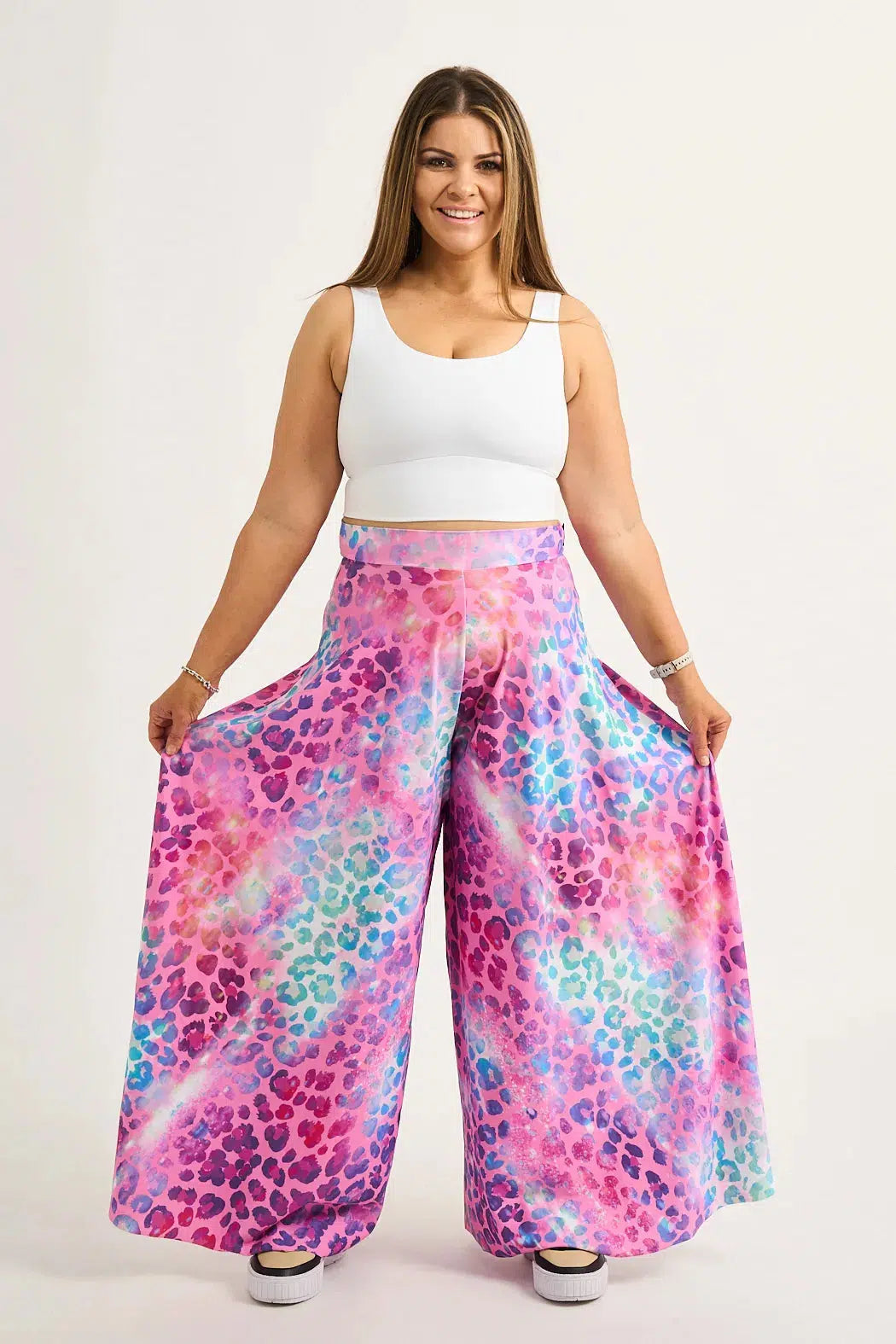 Rainbow Jag Silky - Palazzo Pant-Activewear-Exoticathletica