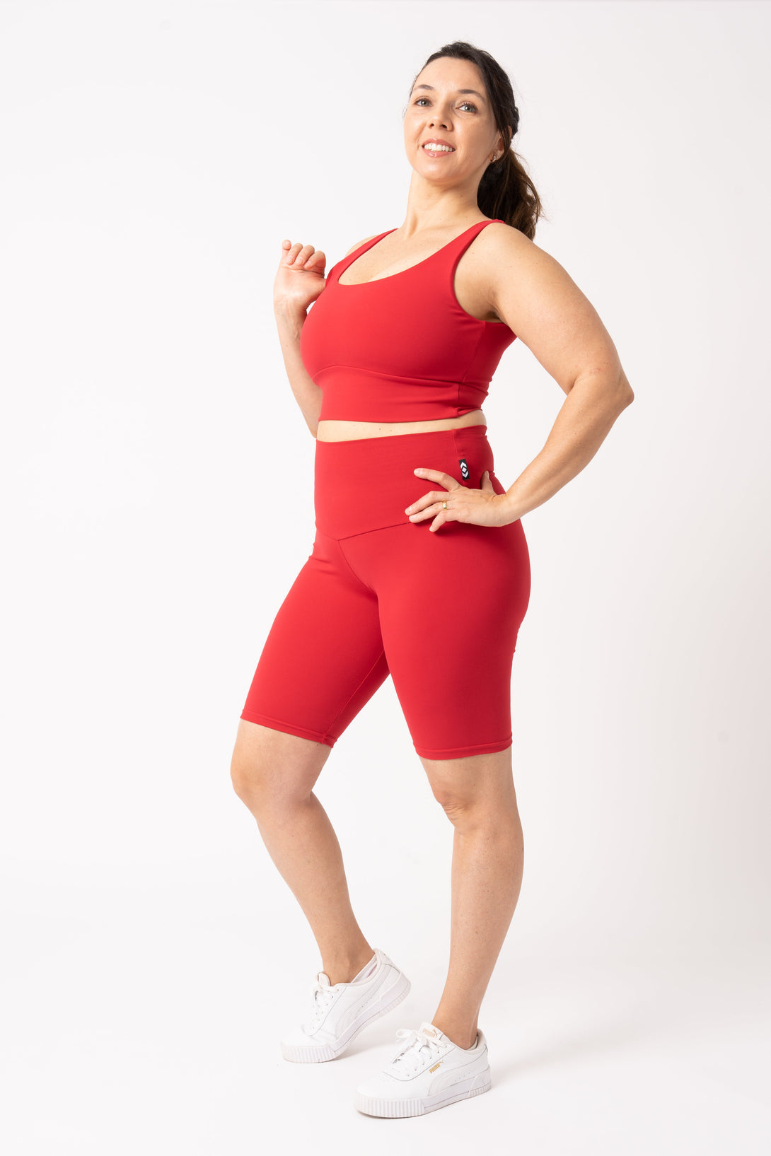 Red Body Contouring - T Back Comfort Crop Top-Activewear-Exoticathletica