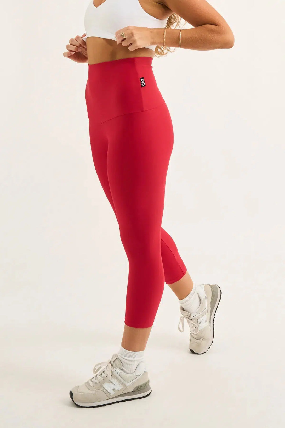 Red Performance - Extra High Waisted Capri Leggings-Activewear-Exoticathletica