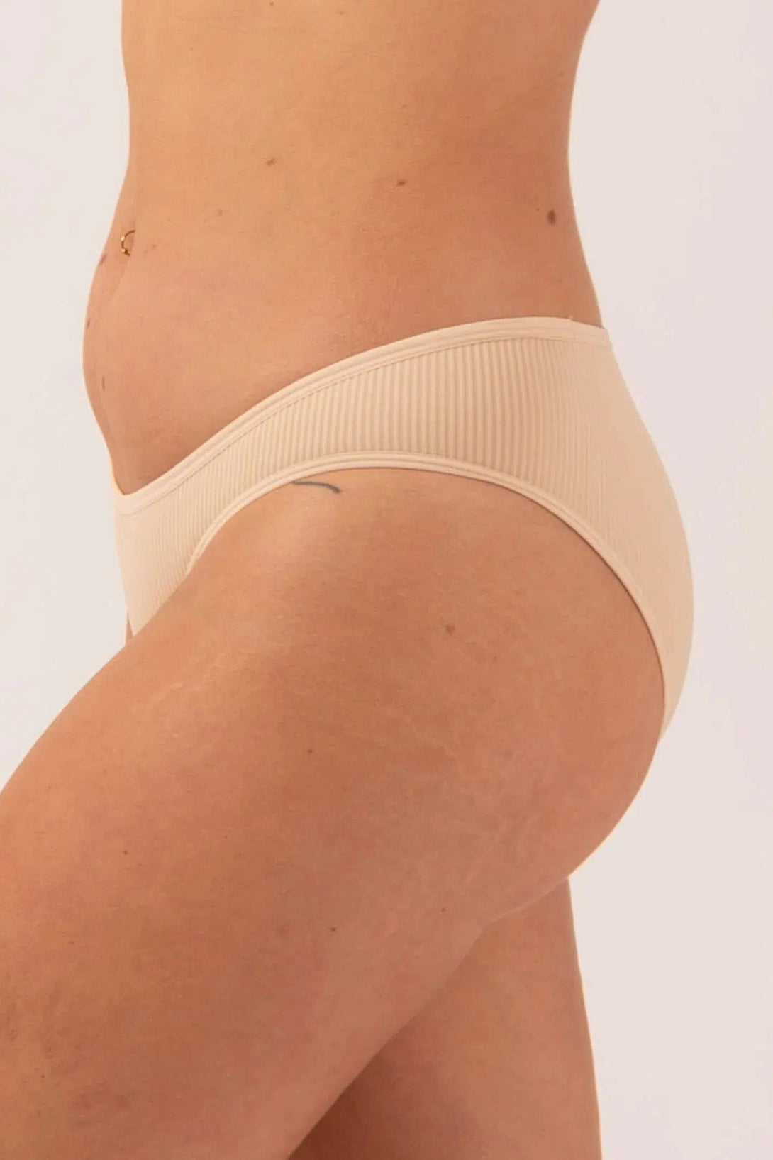 Rib Seam Free Brazilian Briefs - Sand-Activewear-Exoticathletica