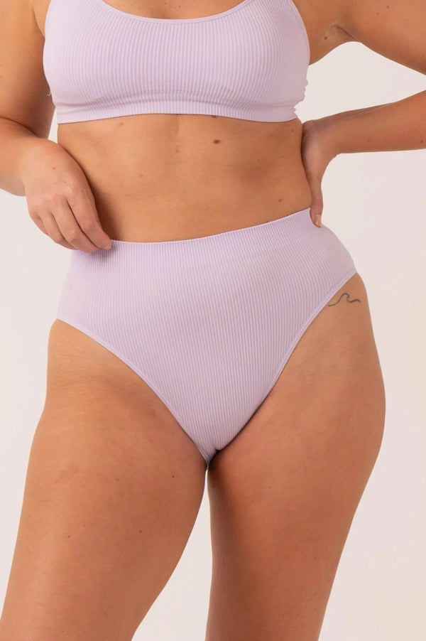 Rib Seam Free High Waist - Pastel Lilac-9358328299745-Activewear-Exoticathletica