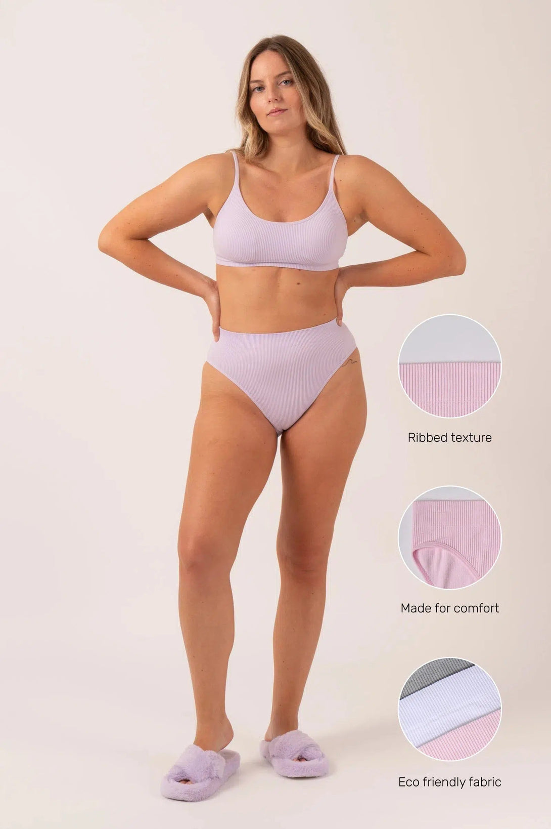 Rib Seam Free High Waist - Pastel Lilac-Activewear-Exoticathletica