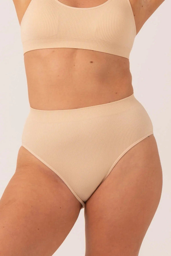 Rib Seam Free High Waist - Sand-9358328299691-Activewear-Exoticathletica