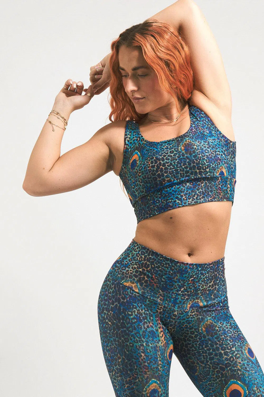 Rock Around The Peacock Performance - Scoop Neck Comfort Crop Top-Activewear-Exoticathletica