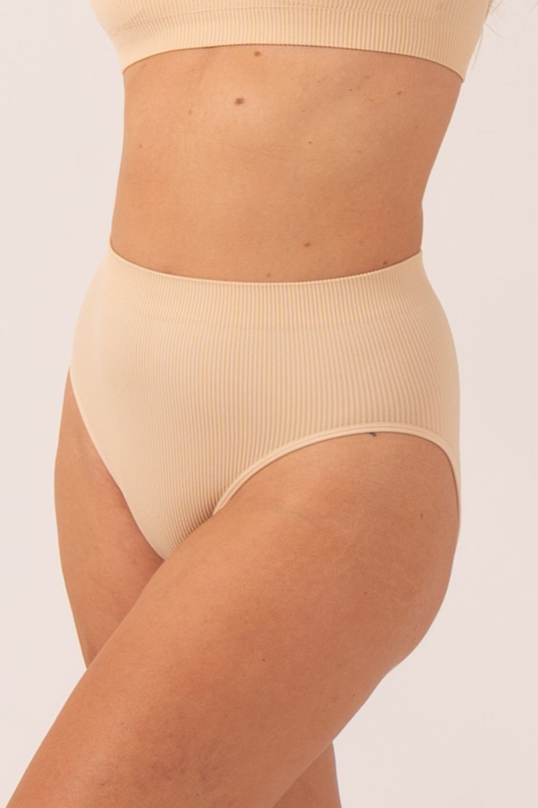 Sand Rib Seam Free - High Waist, High Leg Bikini Briefs-Activewear-Exoticathletica