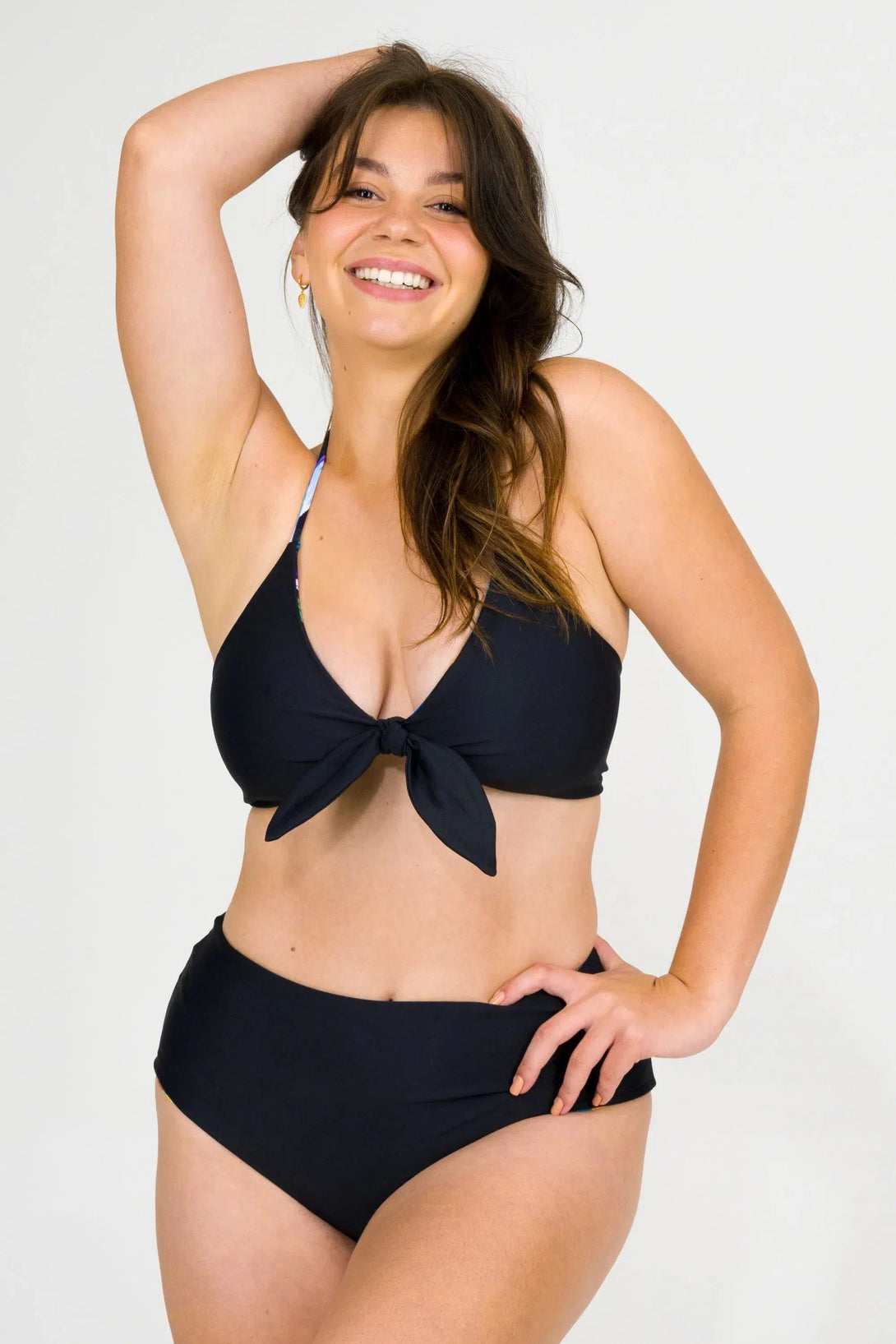 Silky High Waisted Extra Coverage Bikini Bottoms - Down To Earth-Activewear-Exoticathletica