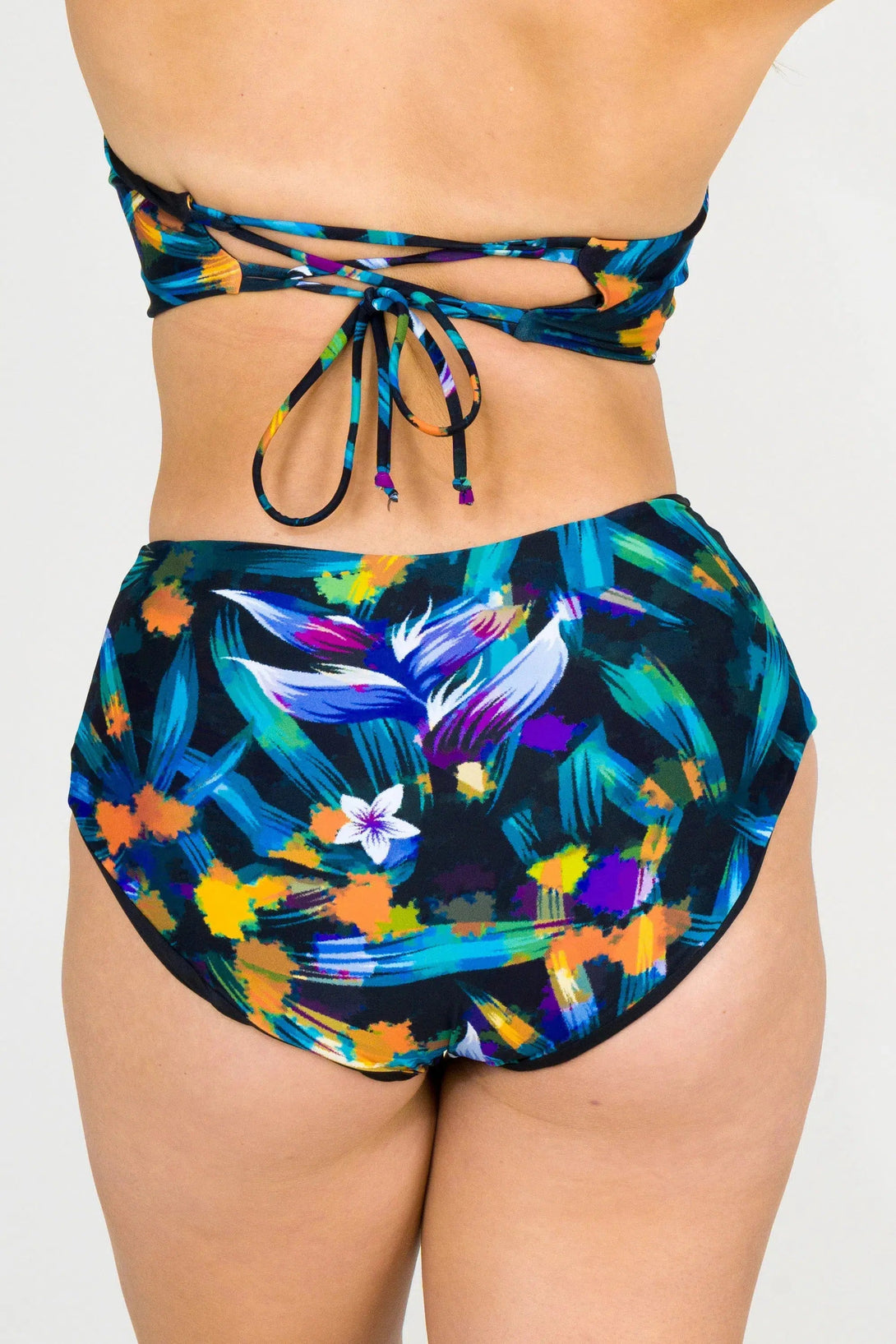 Silky High Waisted Extra Coverage Bikini Bottoms - Down To Earth-Activewear-Exoticathletica