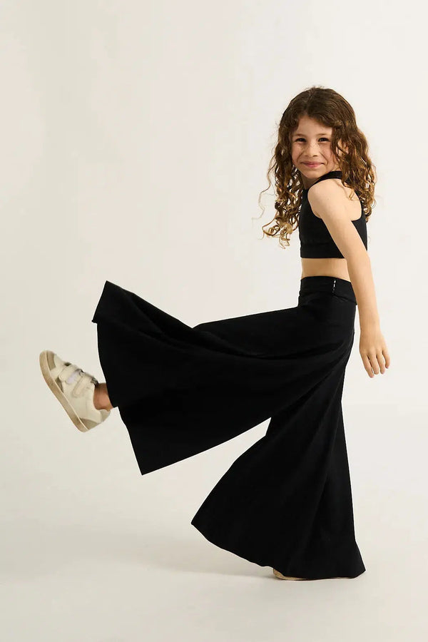 Silky Kids Palazzo Pant - Black Exotic Touch Jag-9358328327974-Activewear-Exoticathletica