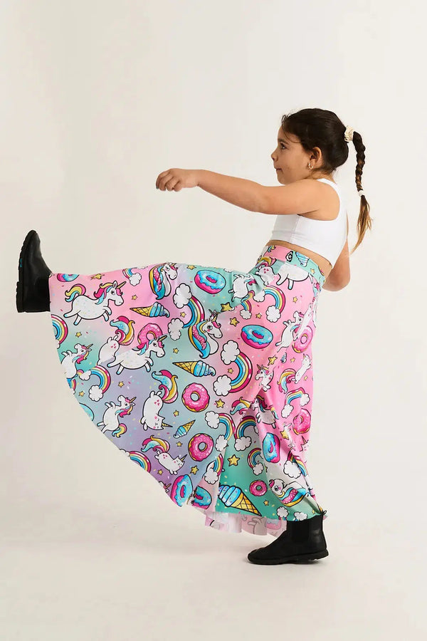 Silky Kids Palazzo Pant - Unicorn-9358328230113-Activewear-Exoticathletica