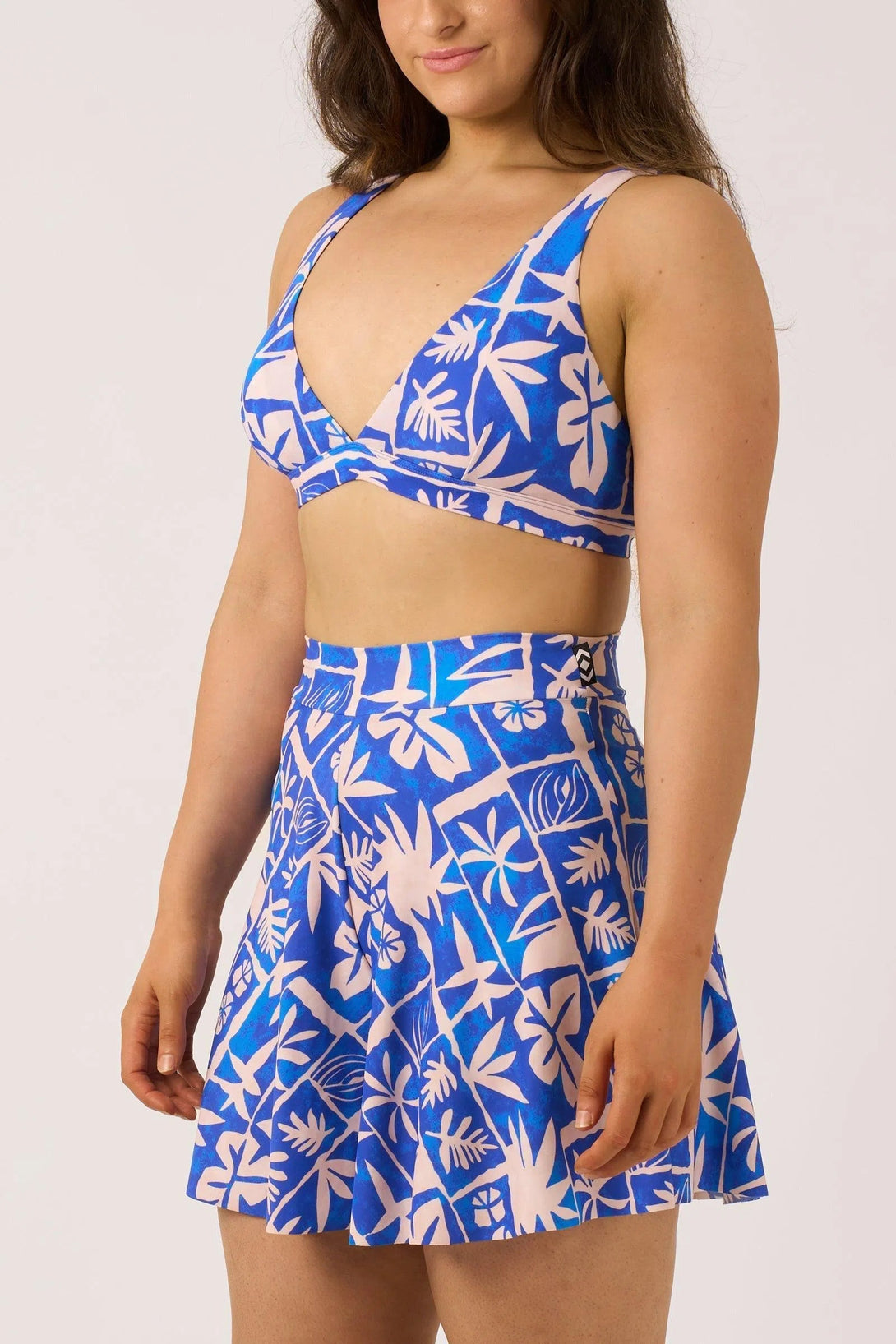 Silky Mini Palazzo Short - Blue Tiki-Activewear-Exoticathletica