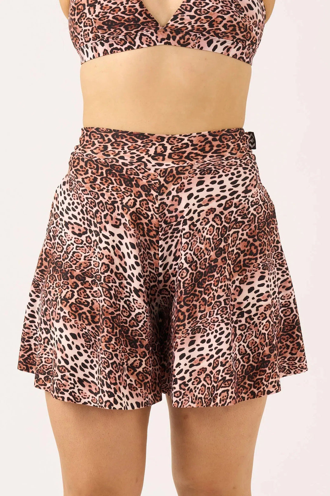 Silky Mini Palazzo Short - Natural Primal Animal-Activewear-Exoticathletica