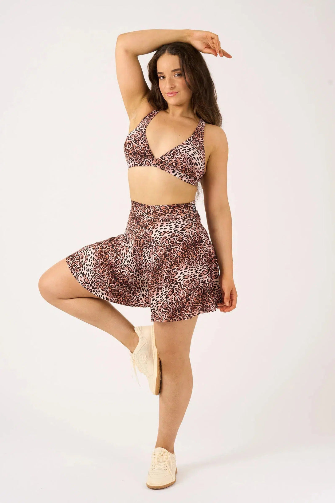 Silky Mini Palazzo Short - Natural Primal Animal-Activewear-Exoticathletica