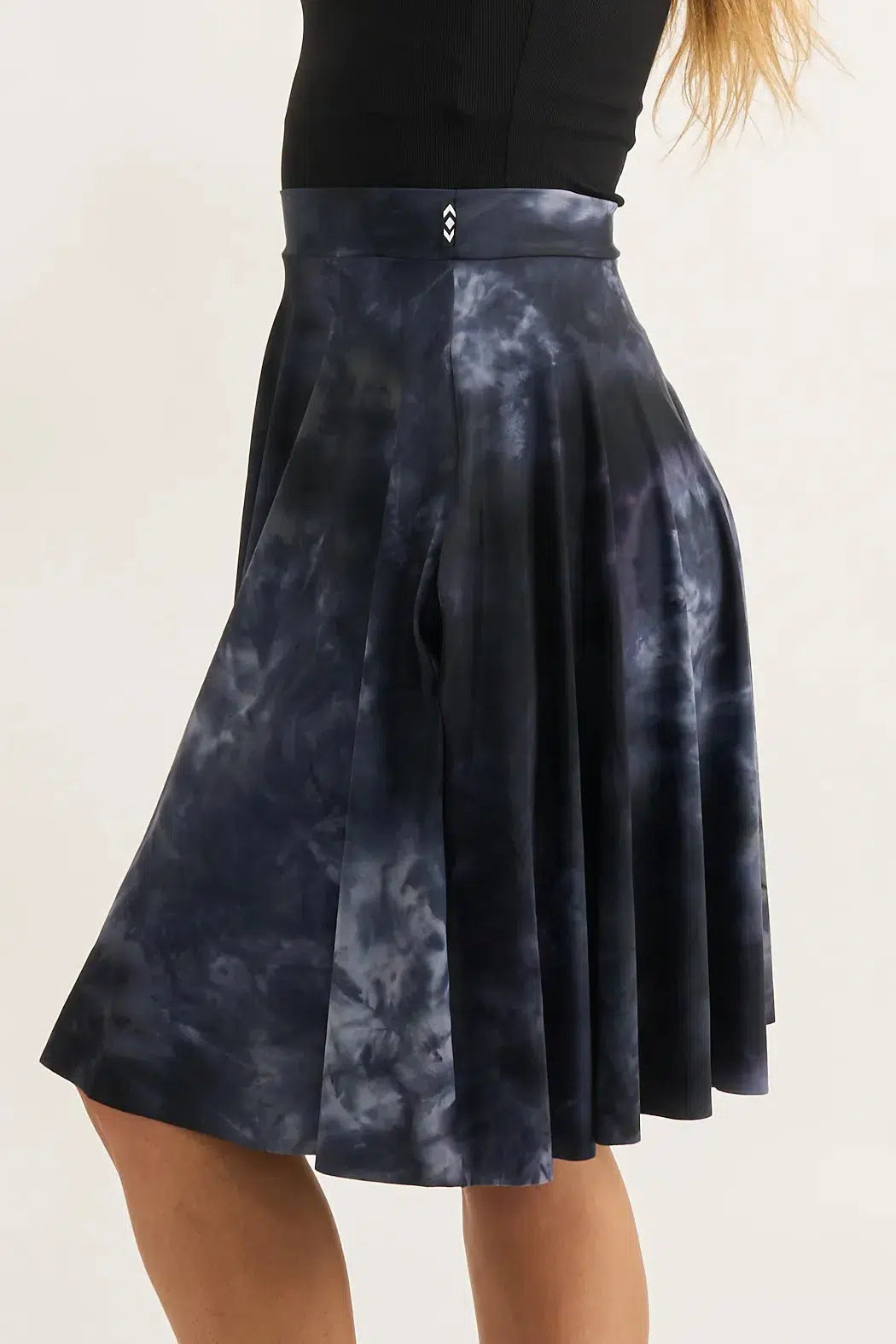 Silky Narrow Waisted Midi Skater Skirt W/ Pockets - Dark And Moody-Activewear-Exoticathletica