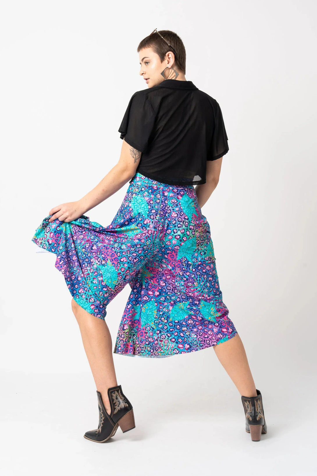 Silky Palazzo Culotte - Plant One On Me-Activewear-Exoticathletica