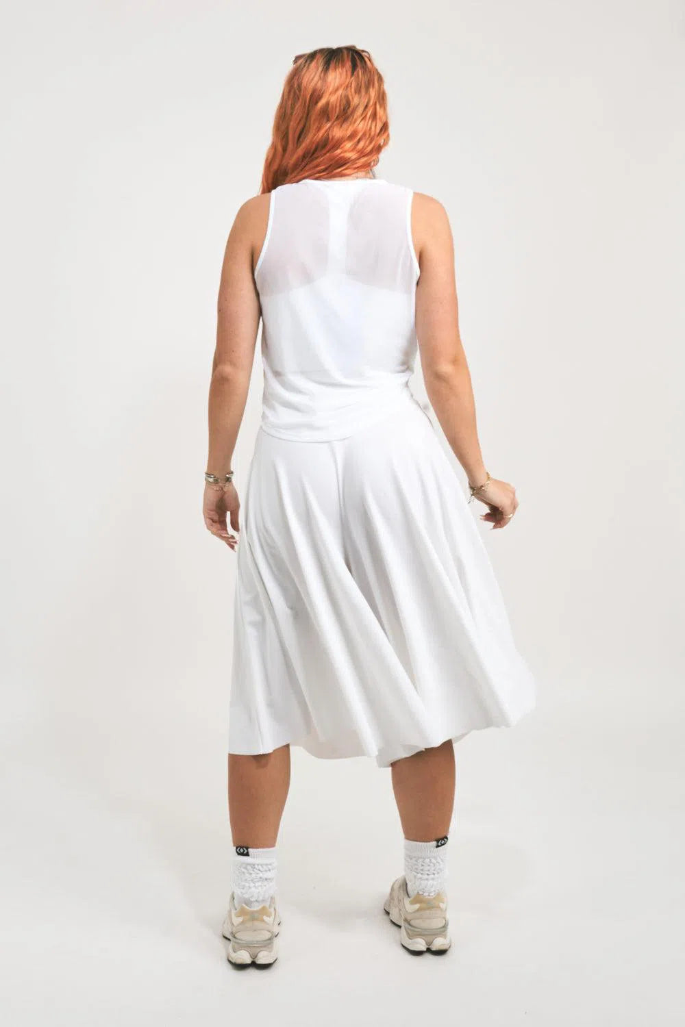 Silky Palazzo Culotte - White-Activewear-Exoticathletica