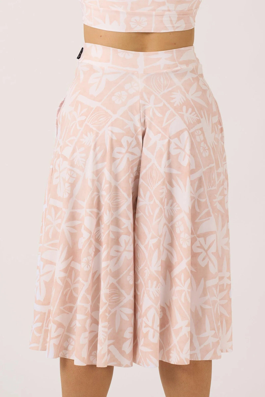 Silky Palazzo Culotte With Pocket - Nude Tiki-Activewear-Exoticathletica