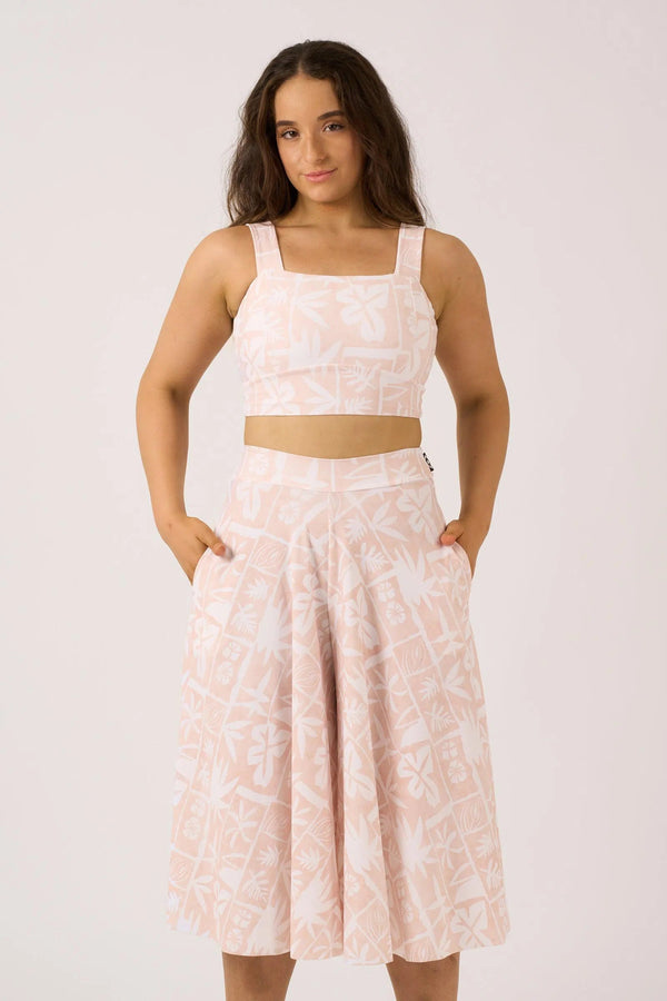 Silky Palazzo Culotte With Pocket - Nude Tiki-Activewear-Exoticathletica