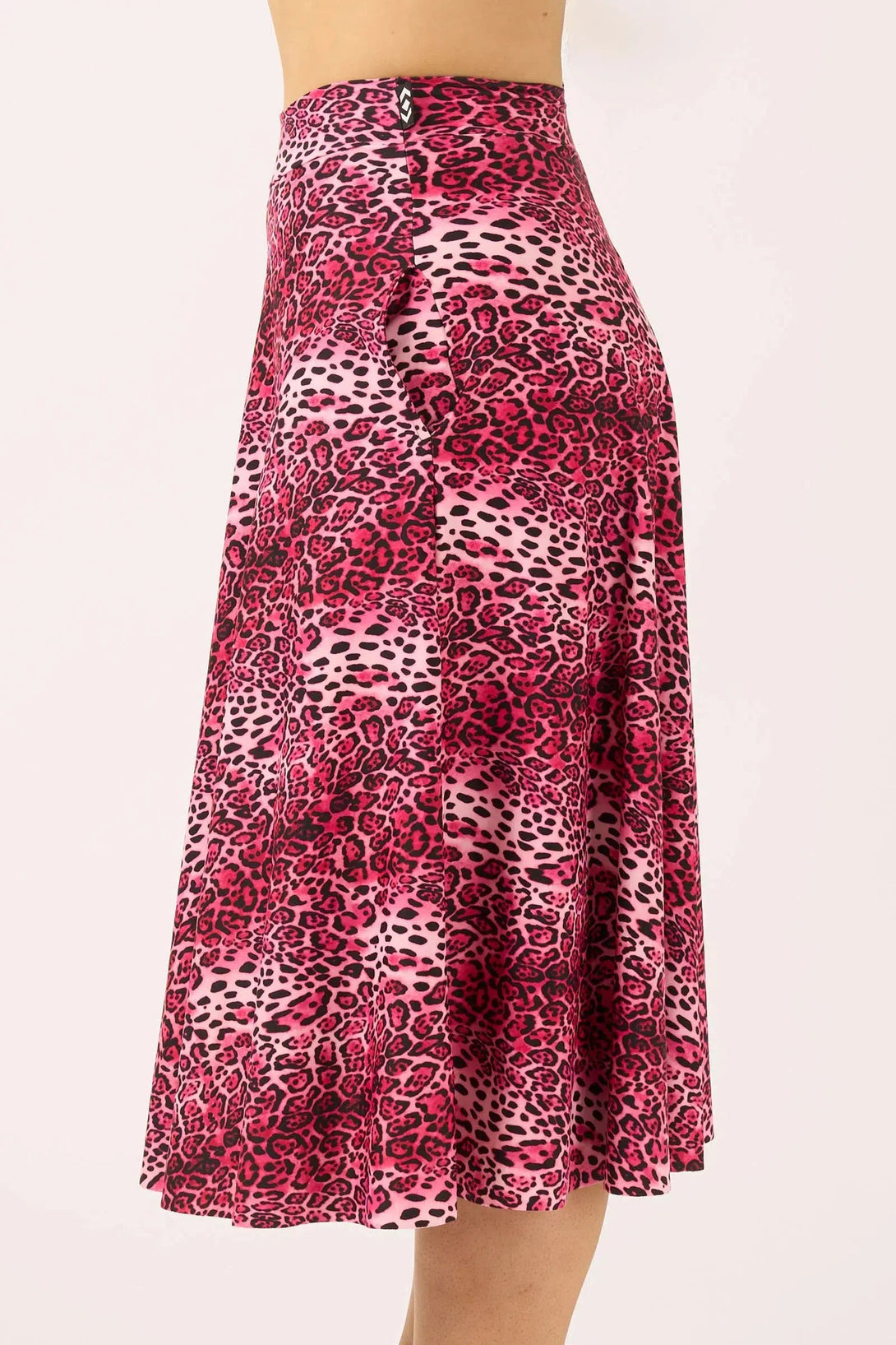 Silky Palazzo Culotte With Pocket - Pink Primal Animal-Activewear-Exoticathletica