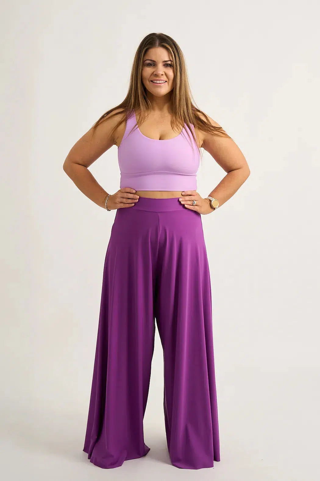 Silky Palazzo Pant - Purple-9358328329411-Activewear-Exoticathletica