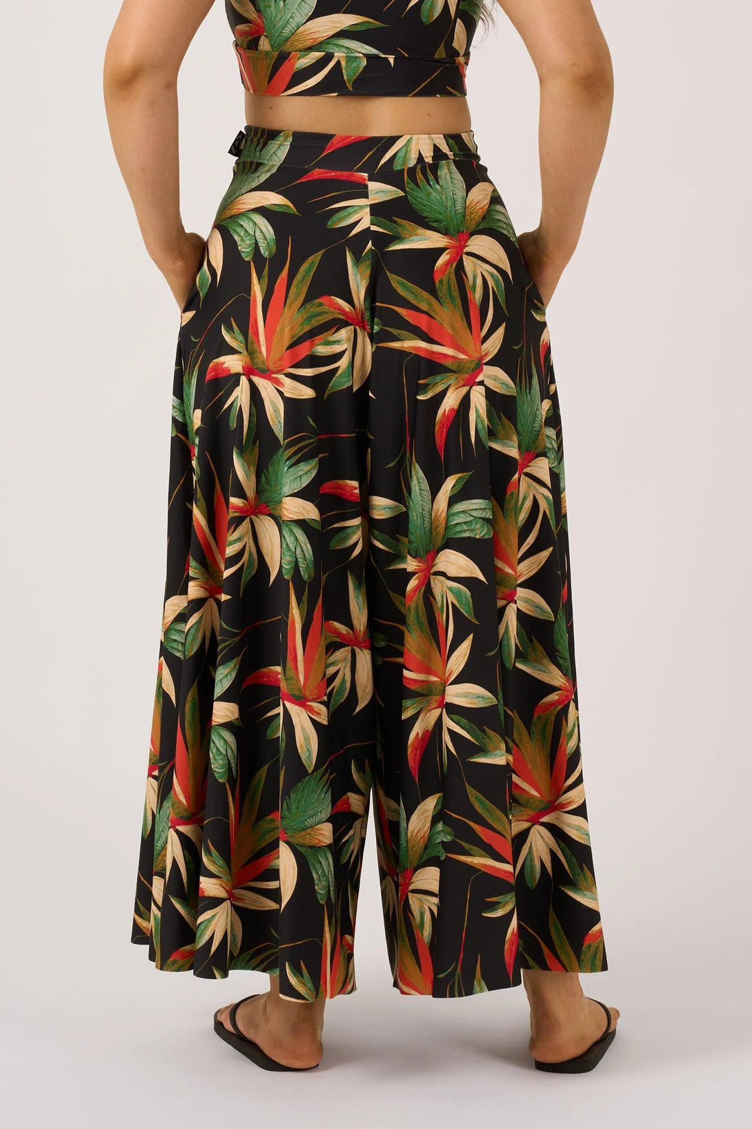 Silky Palazzo Pant With Pocket - Black Tropico-Activewear-Exoticathletica