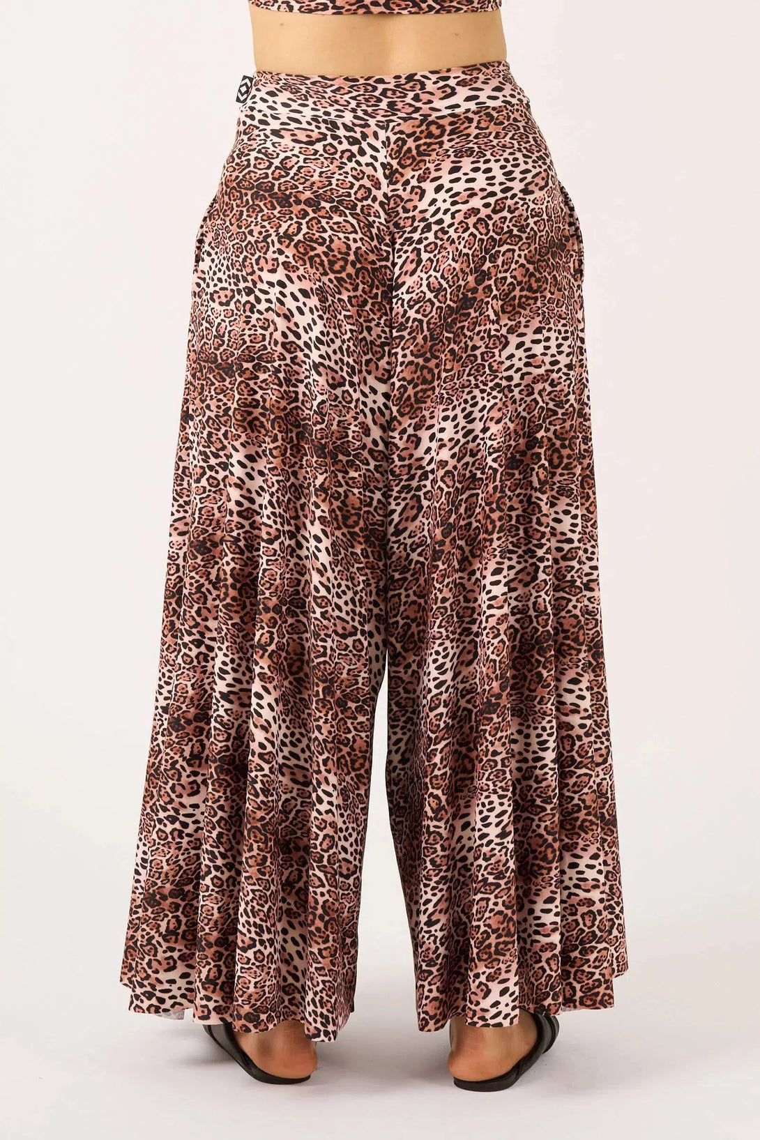 Silky Palazzo Pant With Pocket - Natural Primal Animal-Activewear-Exoticathletica