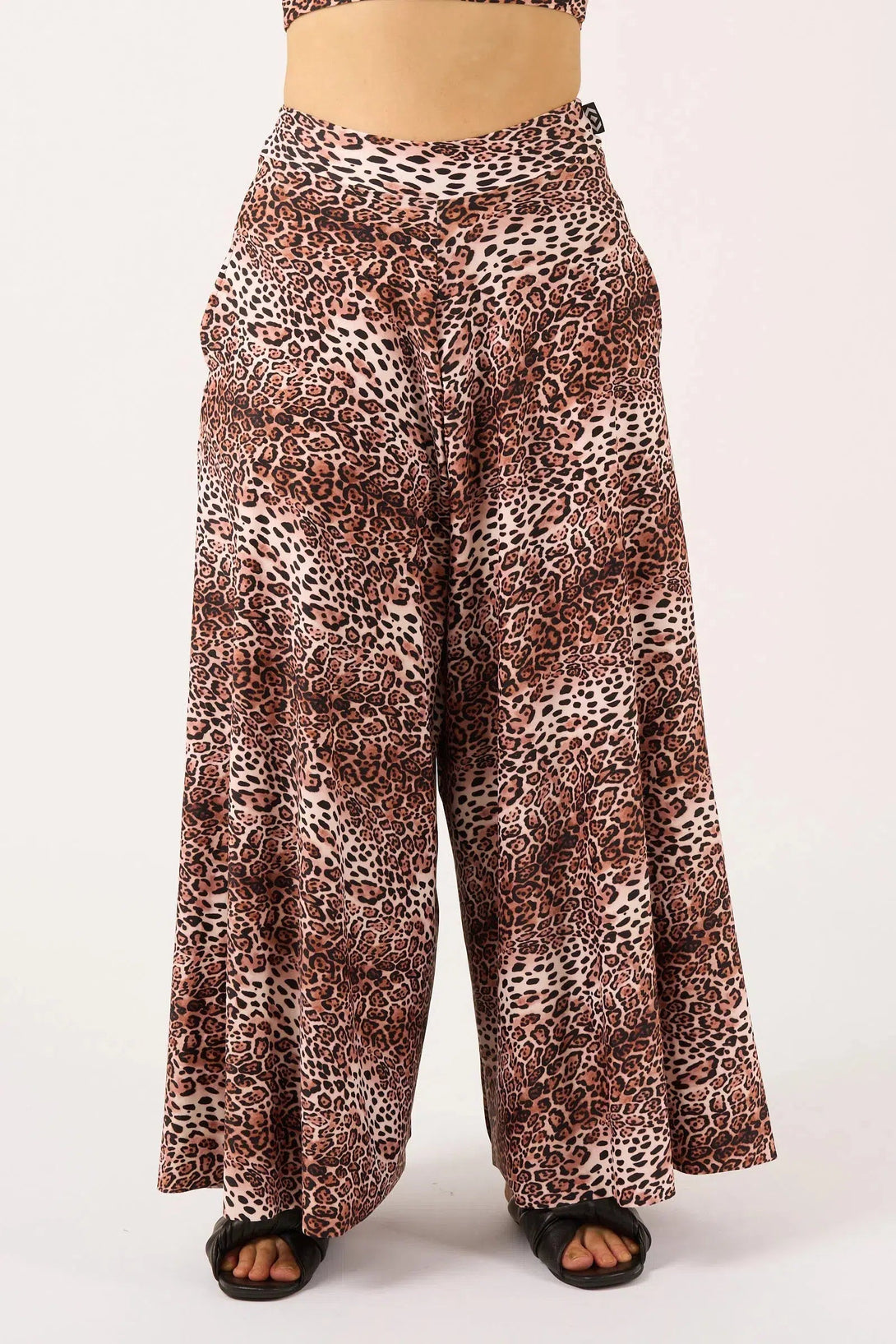 Silky Palazzo Pant With Pocket - Natural Primal Animal-Activewear-Exoticathletica