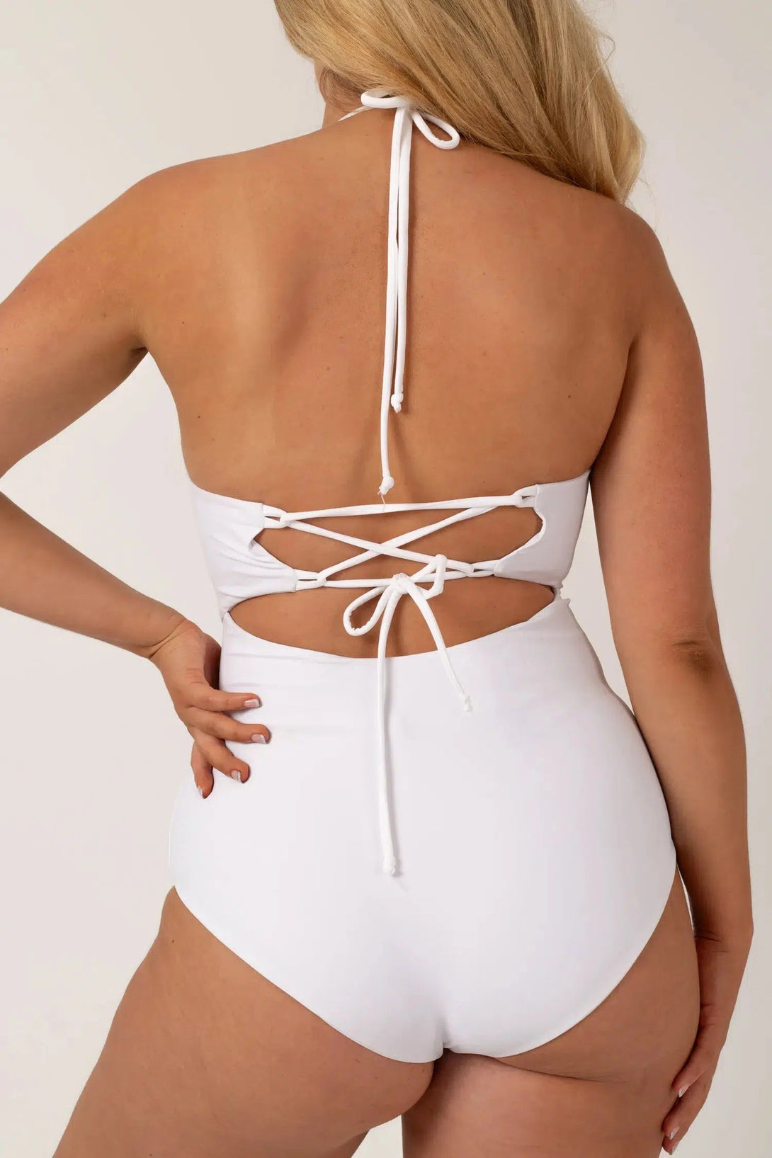 Silky Reversible Bralette One Piece W/ Extra Coverage Bottoms - White-Activewear-Exoticathletica