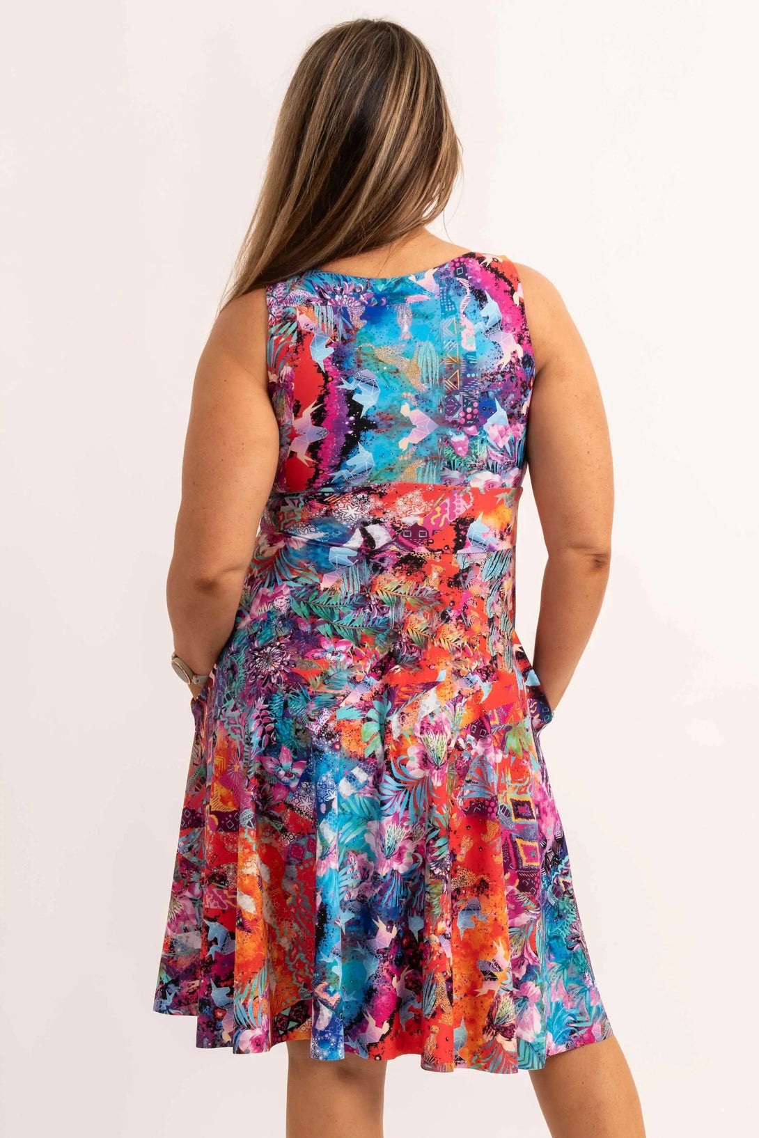 Silky Reversible Comfort Crop Midi Dress W/Pockets - Believe The Hype-Activewear-Exoticathletica