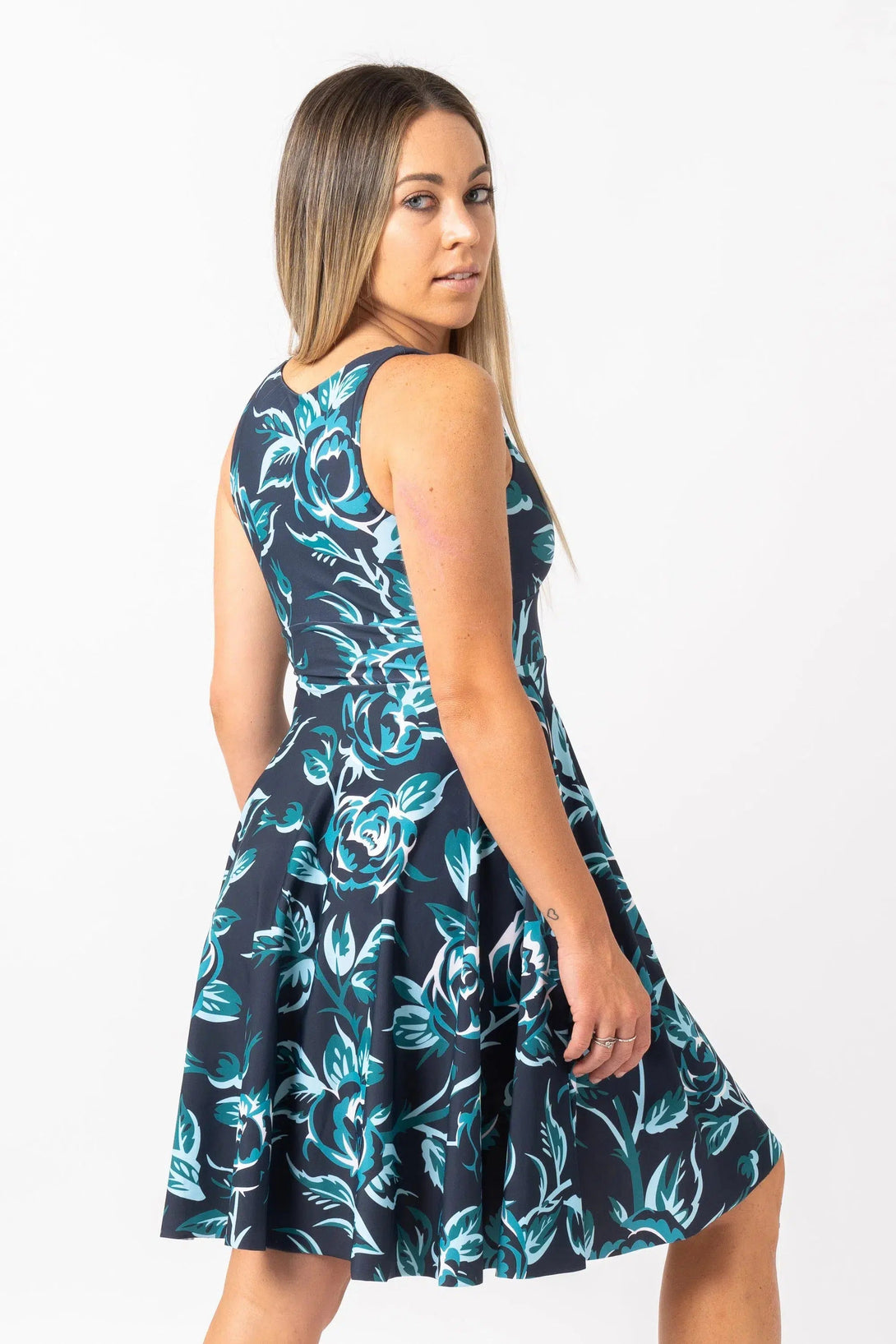 Silky Reversible Comfort Crop Midi Dress W/Pockets - Cruel To Be Kind-Activewear-Exoticathletica